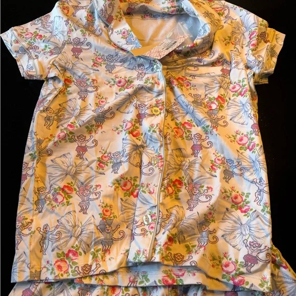 LoveShackFancy Floral Pajama Set - White and Pink - Picture 3 of 5